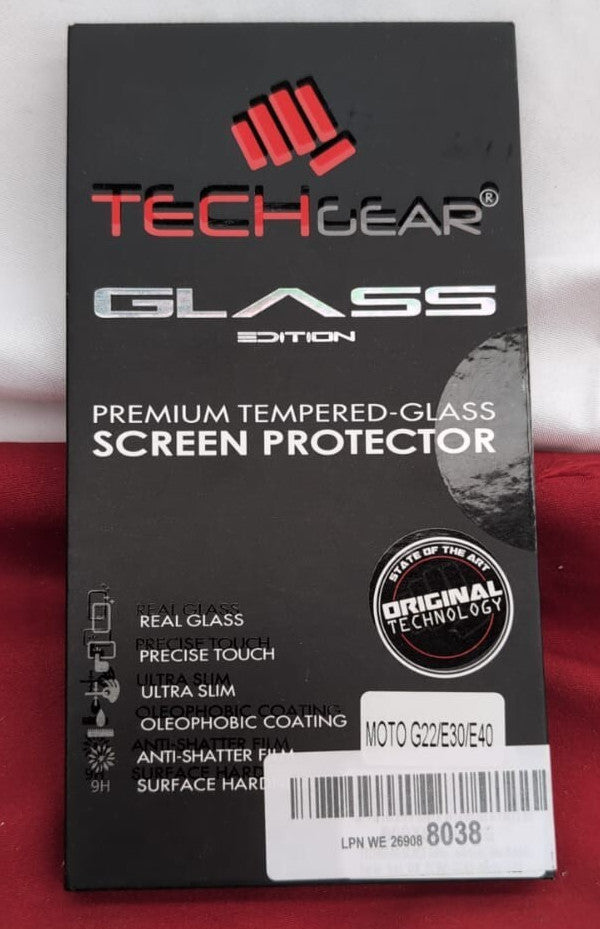 TECHGEAR GLASS Edition Compatible for Motorola Moto G22, Moto E30/E40, Tempered