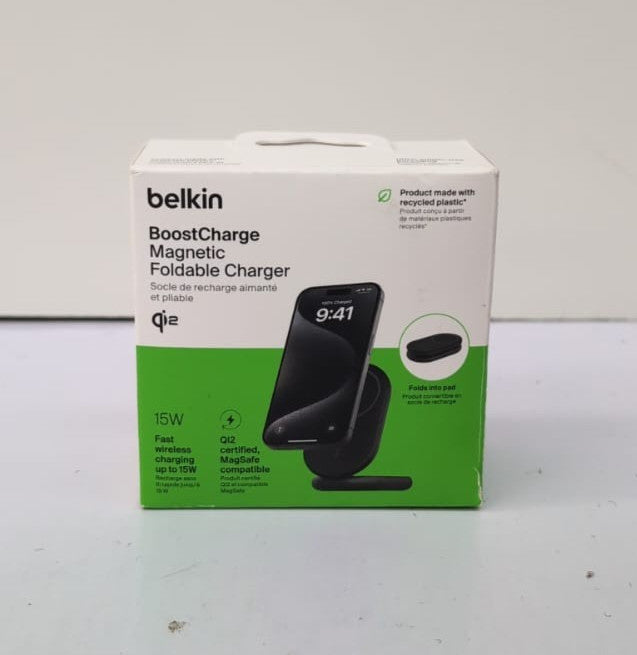 Belkin BoostCharge MagSafe Charger, Magnetic Foldable Wireless (BOX OPENED)