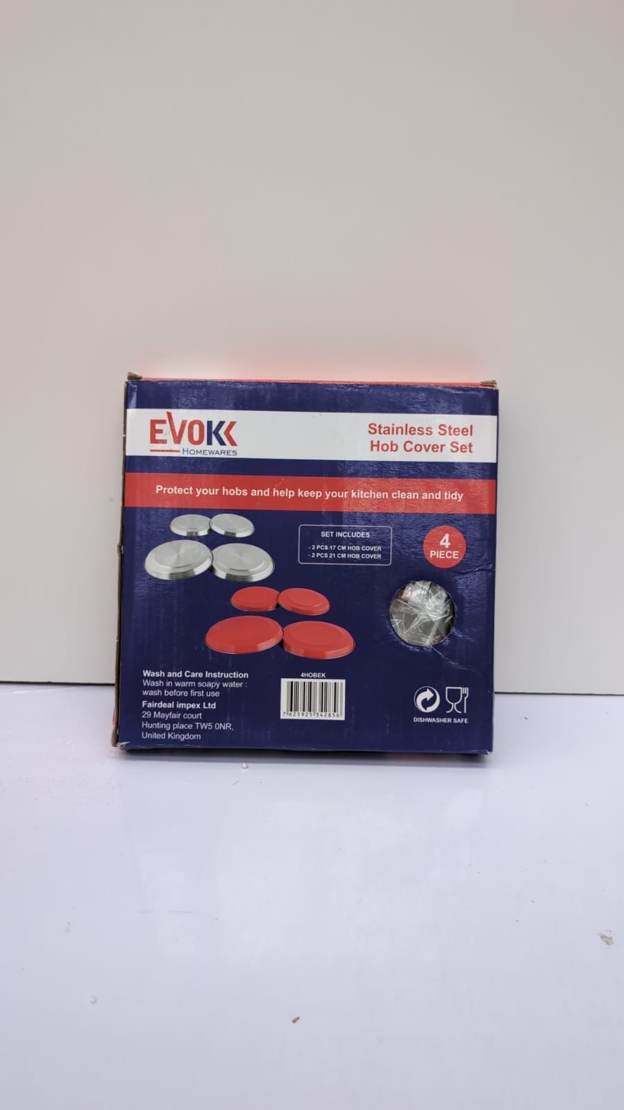 Evokk 4pcs Black Hob Covers Reusable Stainless Steel Kitchen Oven Cooker