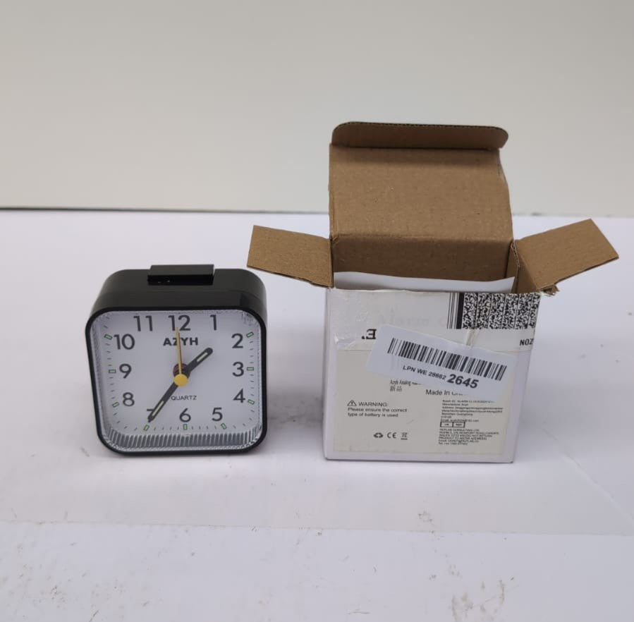 Azyh Analog Alarm Clock, Silent No Ticking Alarm Clock with Light, Snooze