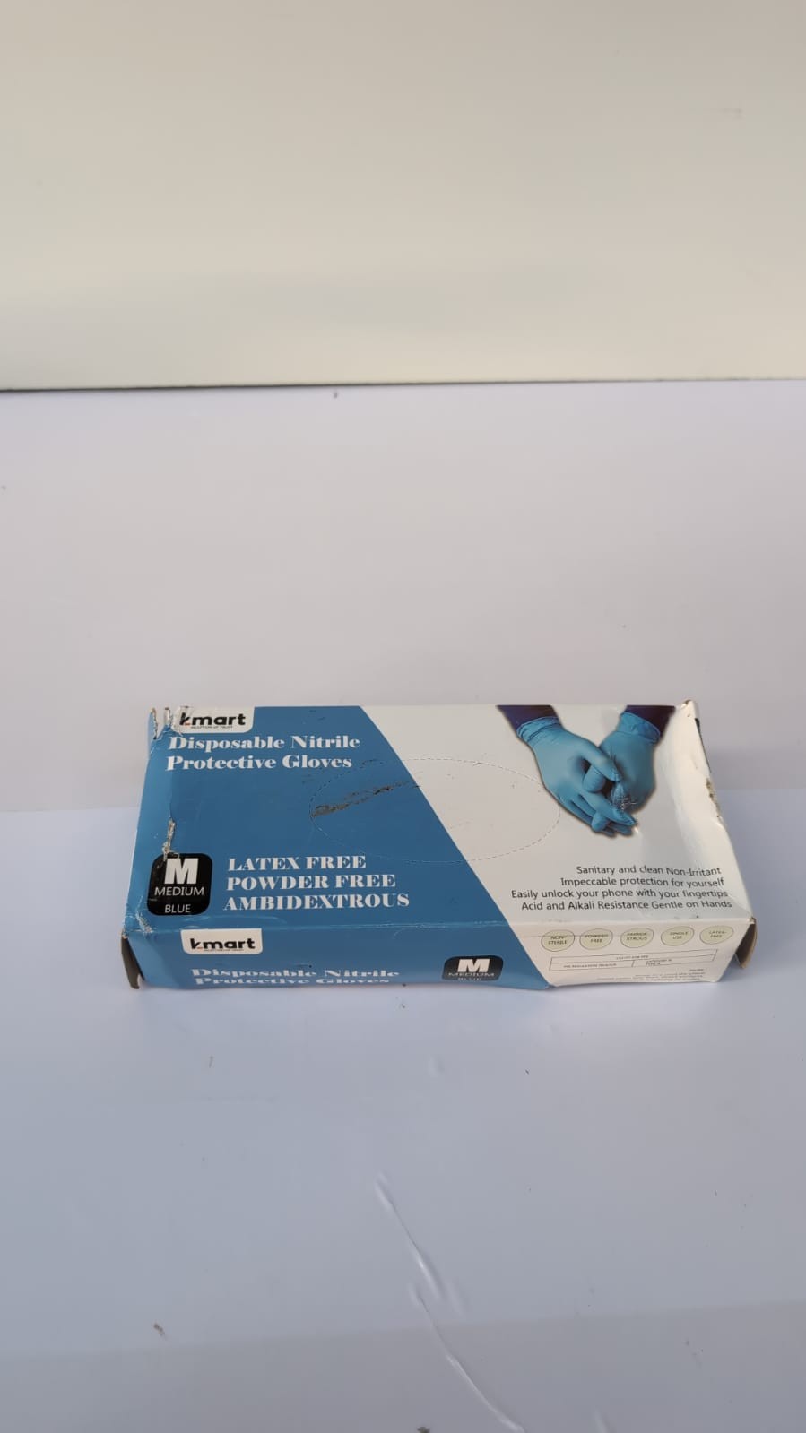 K-MART Disposable Gloves, Blue Nitrile Gloves M 100 (BOX DAMAGED)