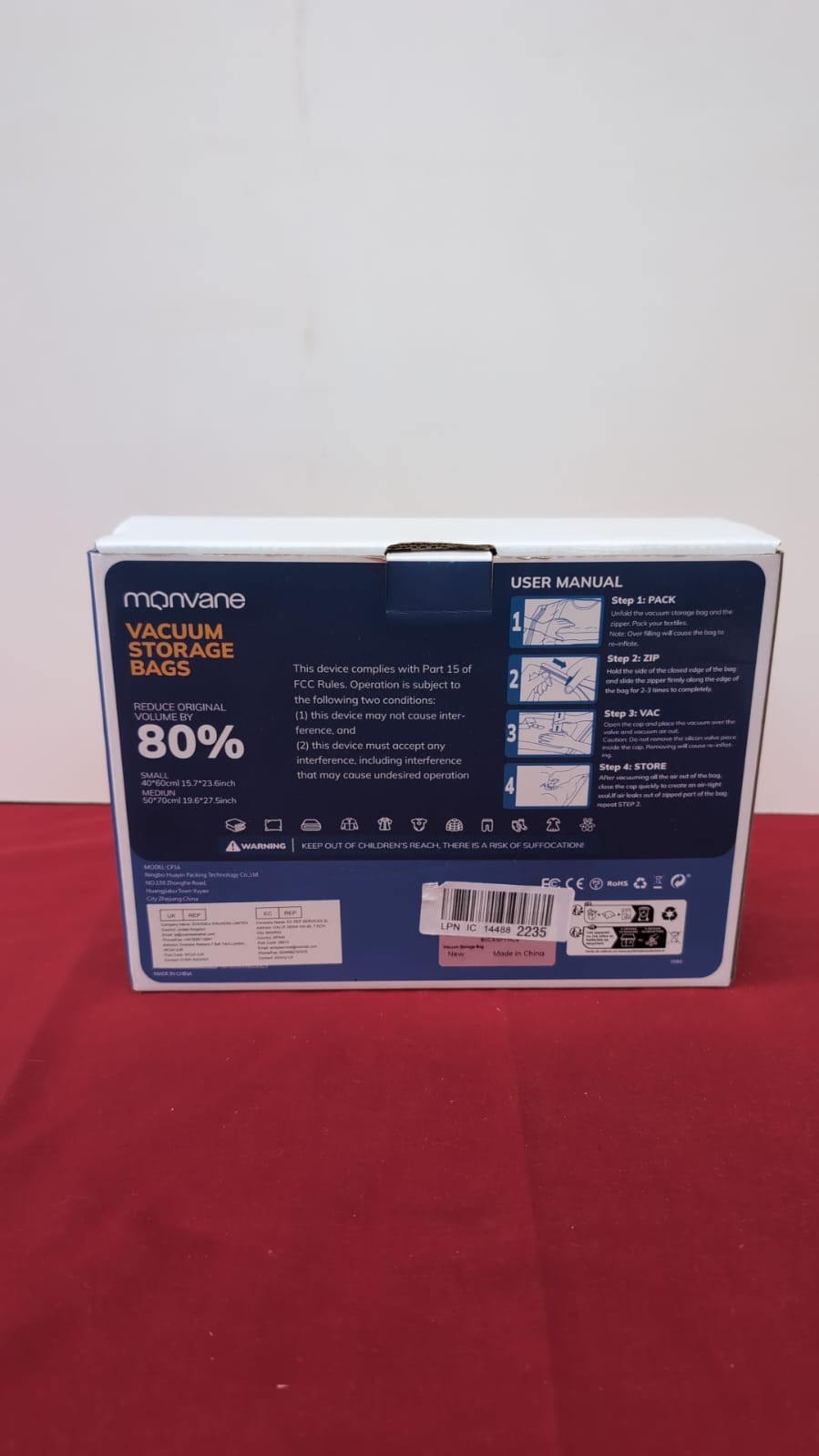MONVANE Vacuum Bags for Clothes with Wireless Electric Pump, Pack of 6