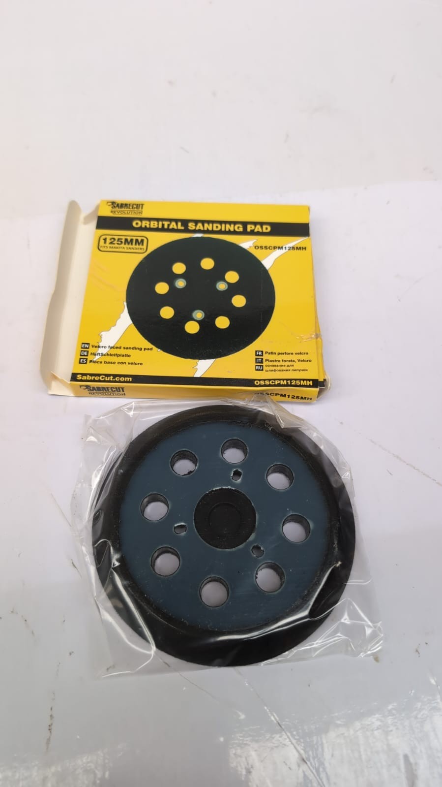 1 x SabreCut OSSCPM125MH 125mm Medium Hard 8 Hole Random Orbital Sander
