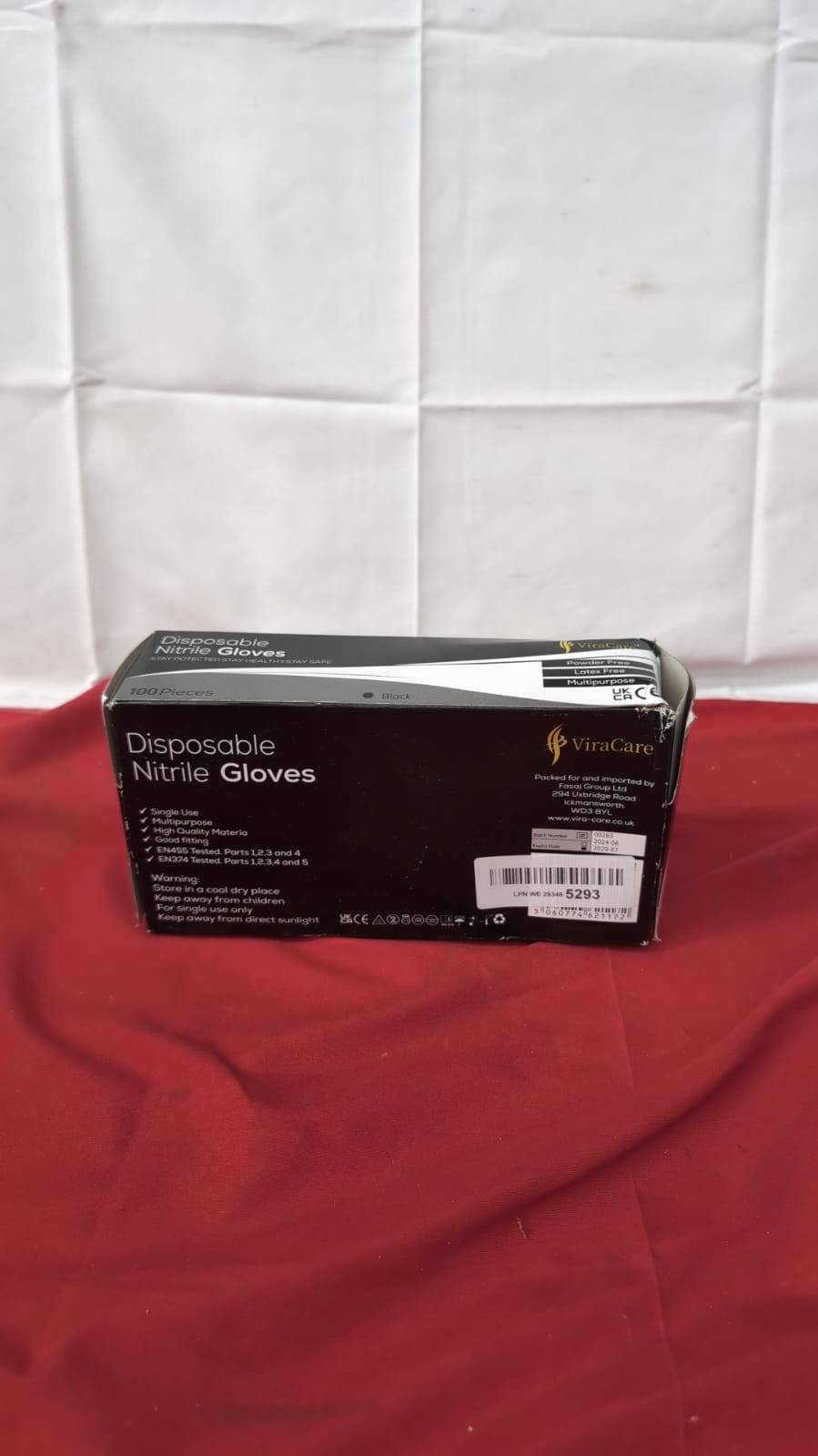 100 BLACK DISPOSABLE NITRILE GLOVES POWDER  (packaging damaged)