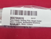 Pony Classic: Knitting Pins: Single Ended: 25cm x 3.25mm