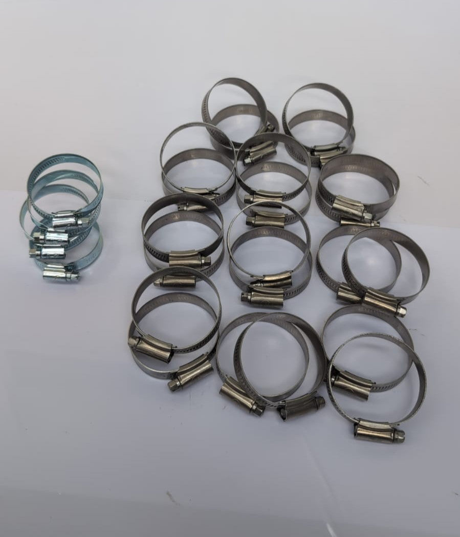 Hi-Grip Stainless Steel hose clamps clips- Marine grade, 40-55mm,30pack