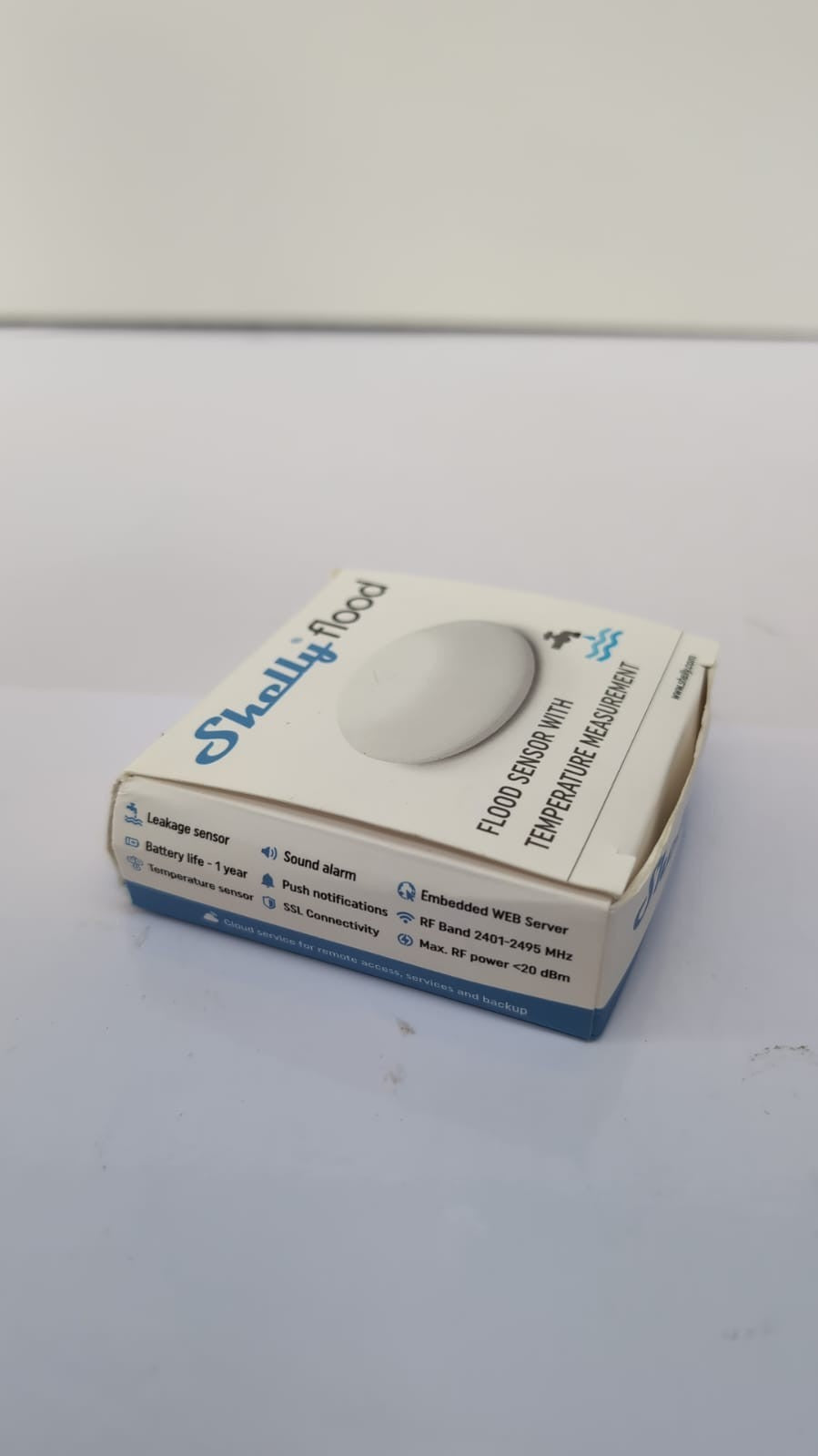 Shelly Flood Wireless Flood Sensor with Temperature Measurement, Home Automation