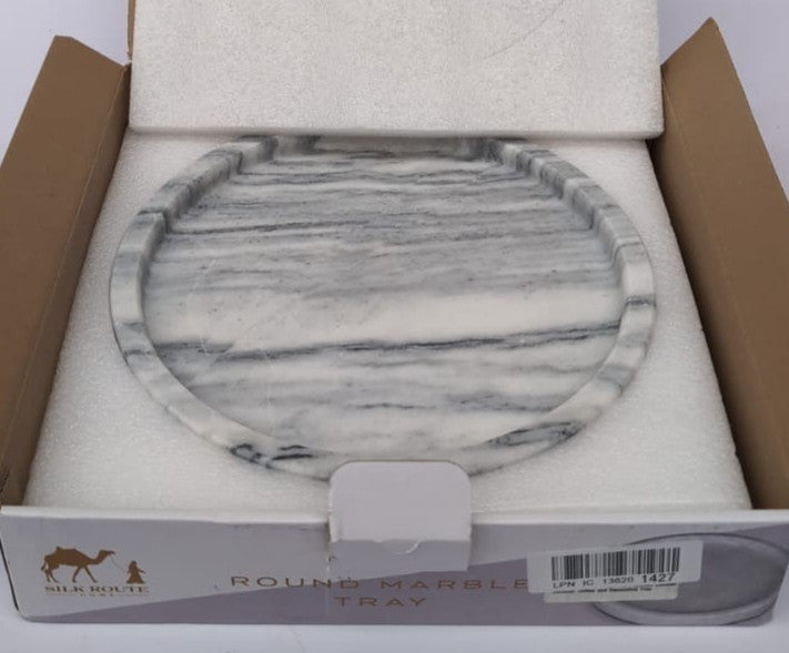 Silk Route Home Round Marble Tray (box damaged - 25 cm diameter)