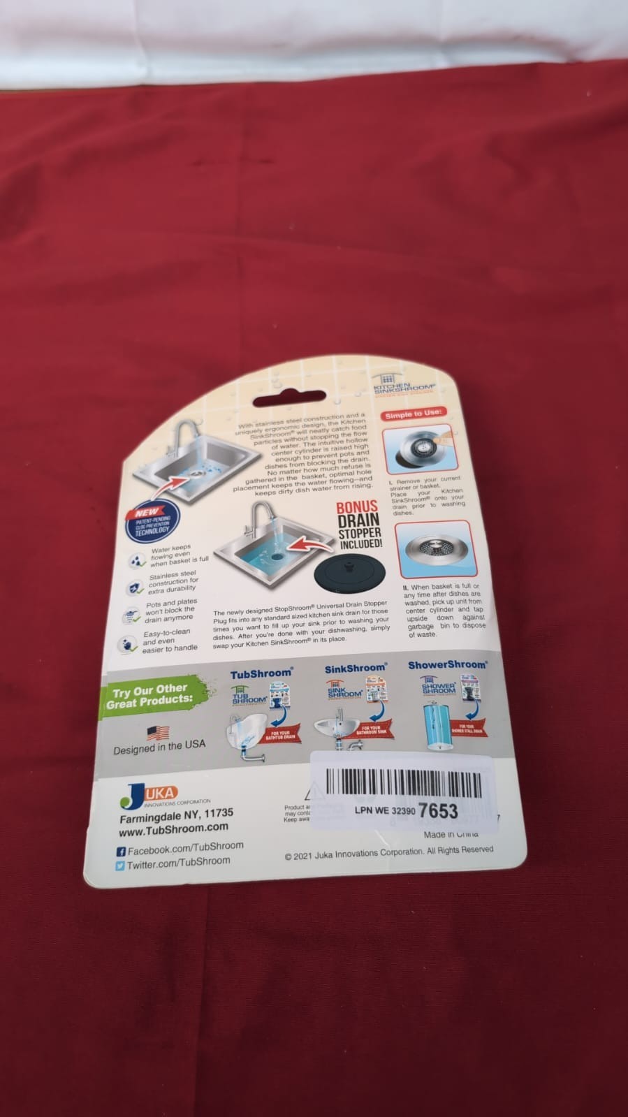 Revolutionary ClogFree Sink Strainer Basket w/ Stopper( packaging damaged)