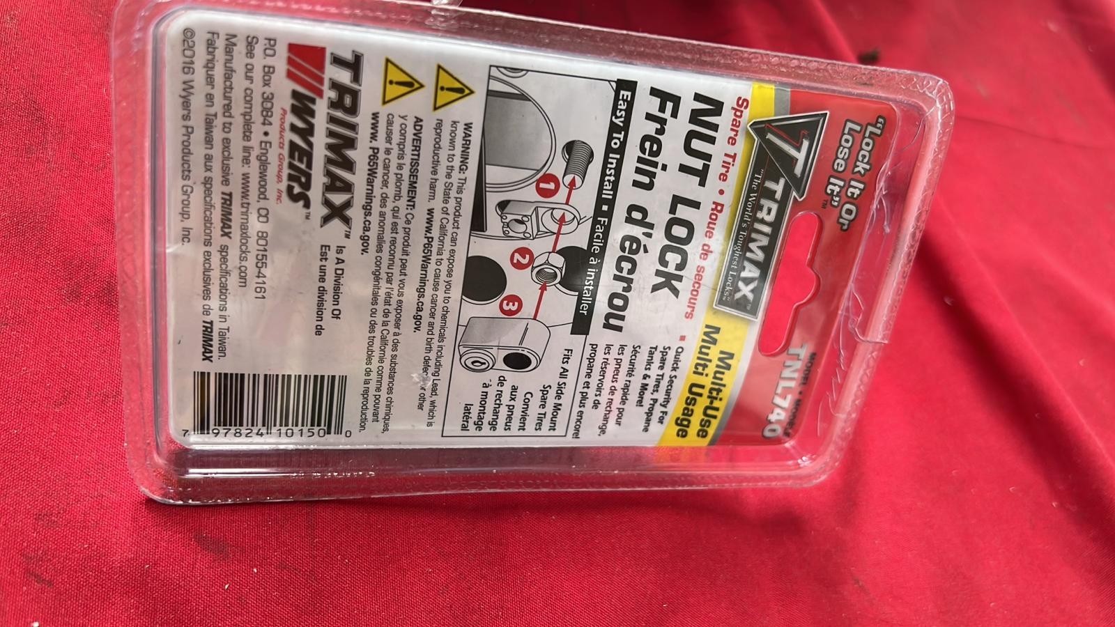 Trimax TNL740 Spare Tire Nut Lock for Side Mount Spare Tires