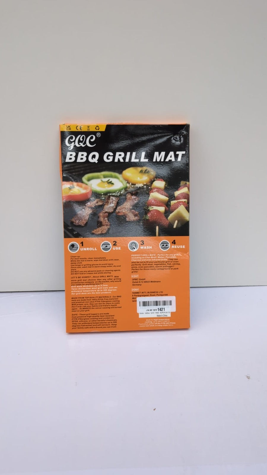 GQC BBQ Mats, Set of 6 BBQ Grill Mat Nonstick Reusable Barbecue Baking Mat Black