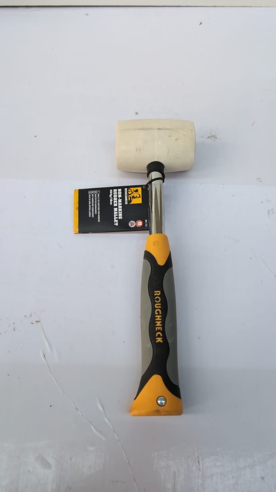 Roughneck NonMarking White Rubber Mallet w/ Soft Grip Handle ( warehouse damage)