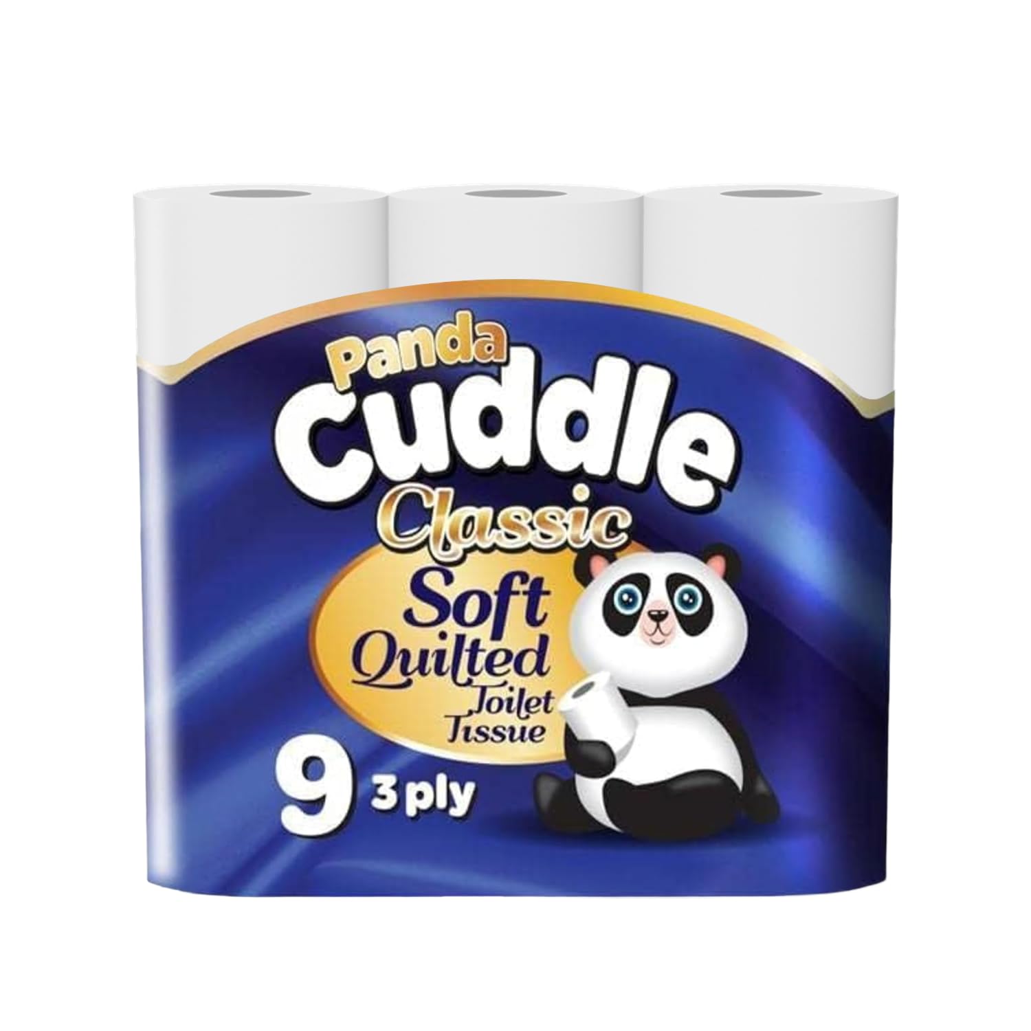 Panda Cuddle 3-Ply Soft Quilted Unscented Toilet Rolls - Premium Bathroom Toilet Rolls for Luxurious Comfort and Hygiene (Pack of 9)