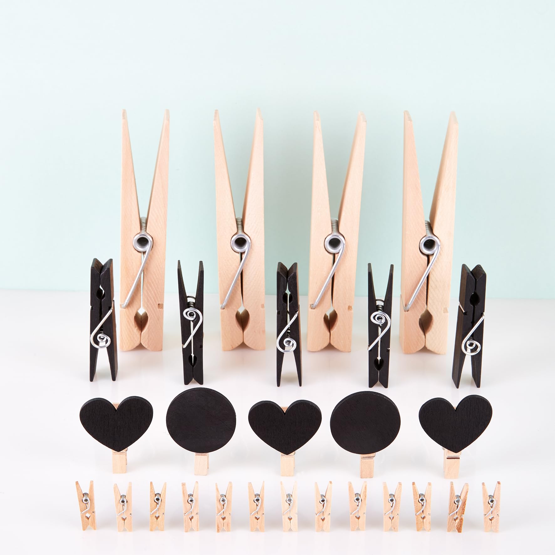 Papermania Wooden Natural Mini Pegs Pack Of 50, For Paper Craft, Decoration, Home Art Decor, Wedding, Tiny Craft Essentials