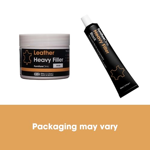 Furniture Clinic Heavy Filler 50ml - Leather Repair Filler For Filling Holes, Scuffs, Scratches, Cracking in Sofas, Chairs, Car Seats & More
