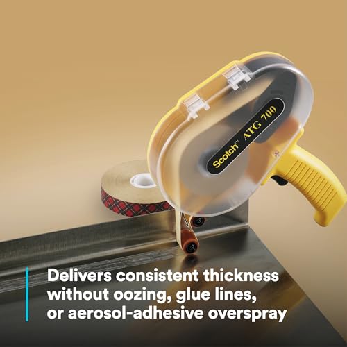 Scotch ATG Adhesive Transfer Tape Gun ATG700, Applicator, Model 19600, Yellow