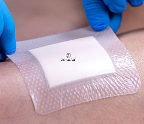 Moderex Thin Silicone Lite Foam Dressing with Border for Light to Moderate exuding Wounds for Sensitive Skin Painless Removal High Absorbency Bed Pressure Sore Leg and Diabetic Ulcer