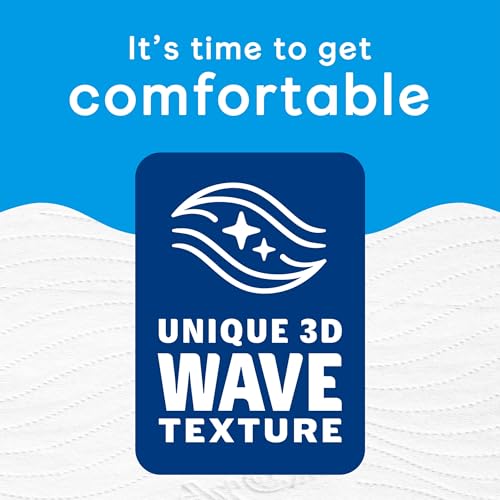 Andrex Complete Clean 12 Mega Toilet Rolls= 18 Standard Toilet Rolls, 50% Longer Lasting Paper with unique 3D Wave Texture for a Proven, Effective Clean, FSC Certified