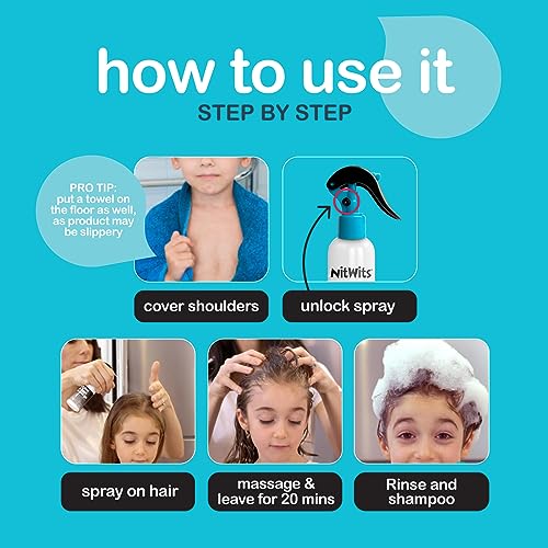 NitWits All-in-One Head Treatment Spray, Kills, Super & Eggs, Includes Spray 120ml & Nit Comb, Treatment for Kids & Adults