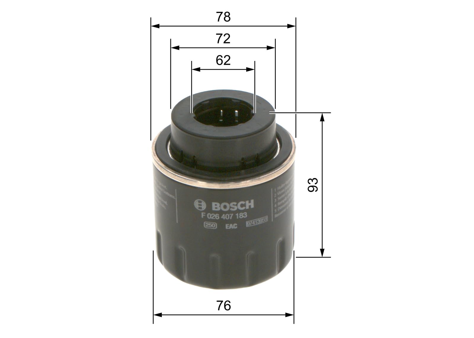 Bosch P7183 - Oil Filter Car