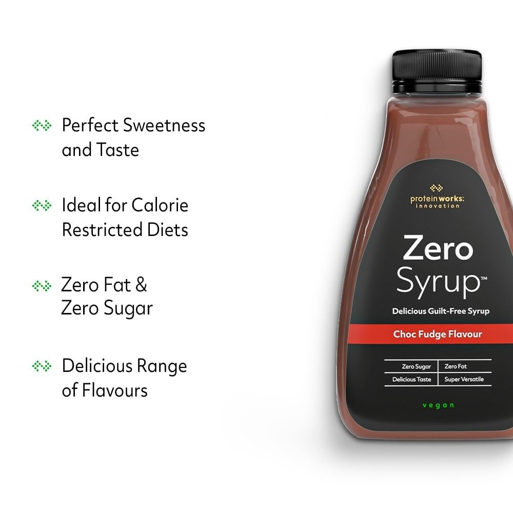 Protein Works - Zero Syrups 425ml | Choc Fudge |Guilt Free Dessert Topping Sauce | Fat Free & Sugar Free | Vegan & Keto Friendly