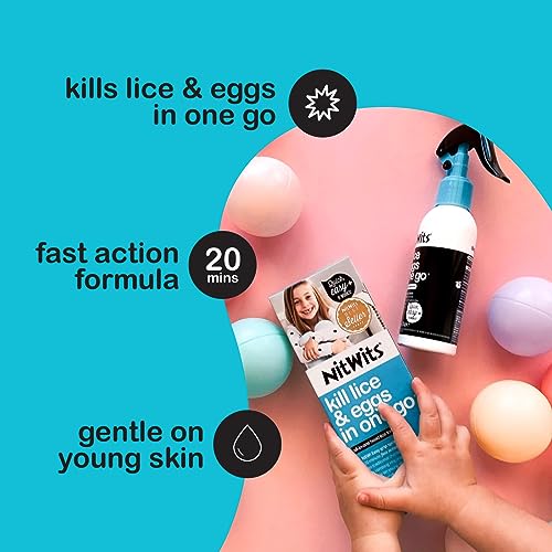 NitWits All-in-One Head Treatment Spray, Kills, Super & Eggs, Includes Spray 120ml & Nit Comb, Treatment for Kids & Adults