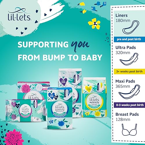 Lil-Lets Maternity Pads, Extra Long Maxi Thick Towels X 30, with Wings