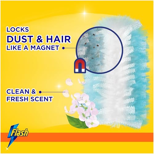 Flash Duster Dust Magnet Refills, Fluffy Dusters Refills, Trap & Lock Away Dust, Dirt, Hair & Allergens In No Time, Dust Magnet