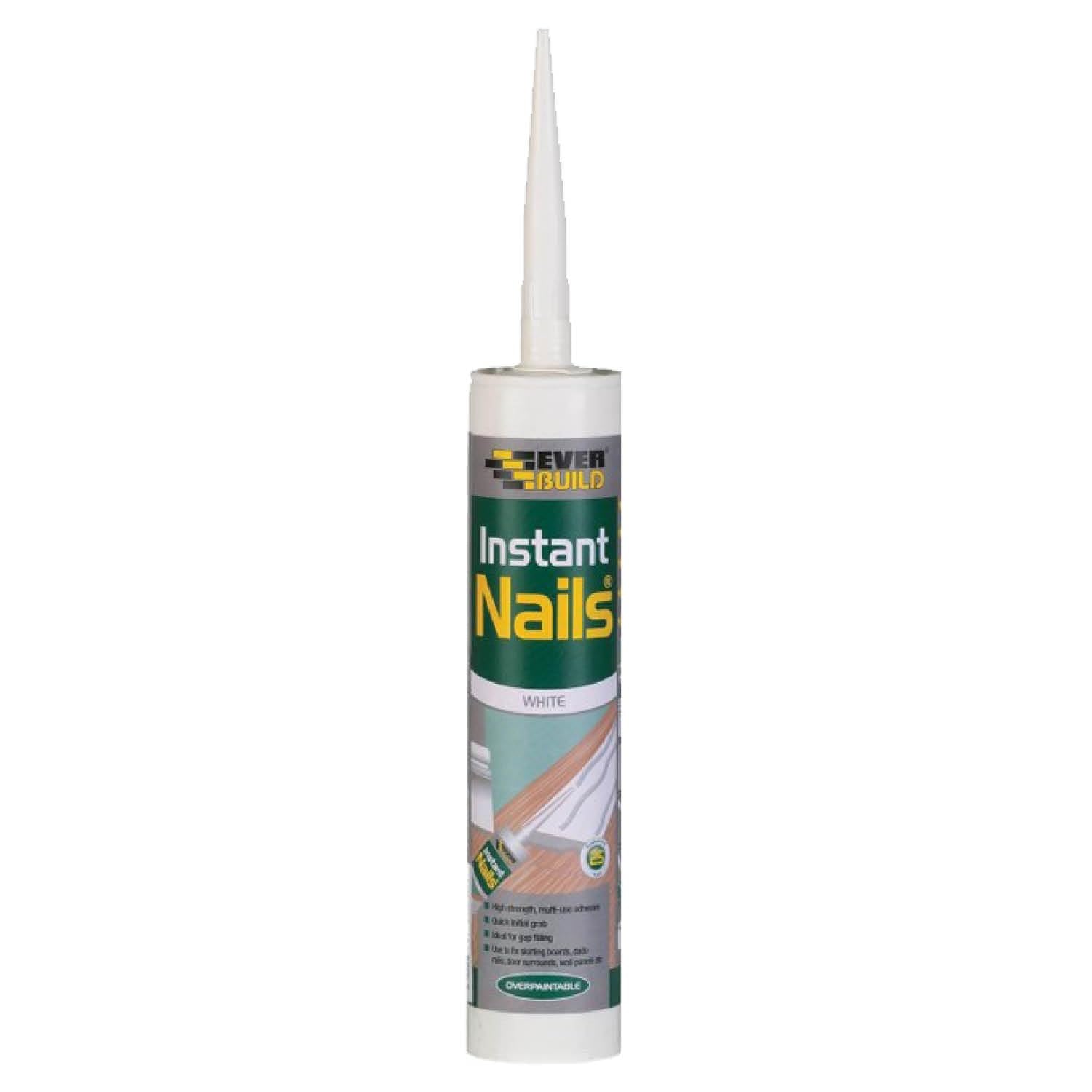 Everbuild Instant Nails | High Strength Solvent Free Gap Filling Multi Use Adhesive, White - 290 ml