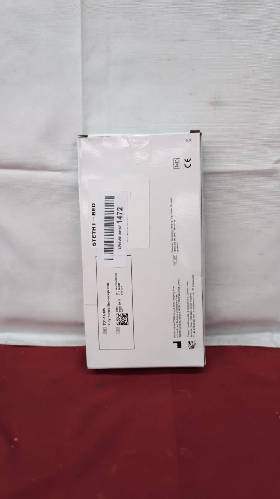 Timesco TD1-13-105 TD113105 Ruby Single Head Stethoscope, Red