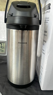 Pioneer Flasks Stainless Steel Airpot Hot Cold Dispenser 5L,Silver