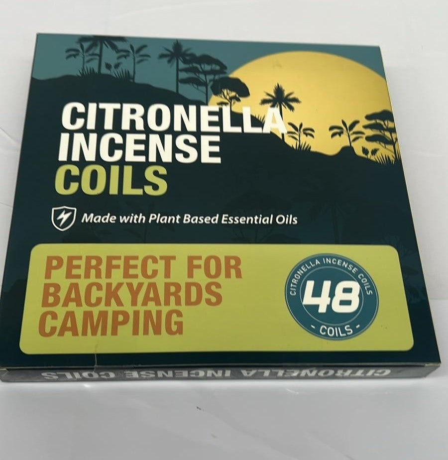 Outdoor Citronella Incense Reels (Includes 48 Spools and 2 Stands)