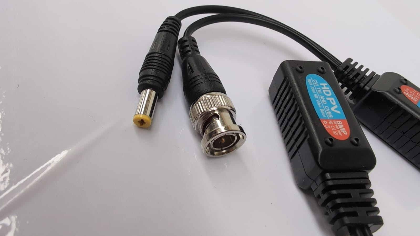 Coax to Ethernet Adapter, Black ABS Extender with LED for Video Signals