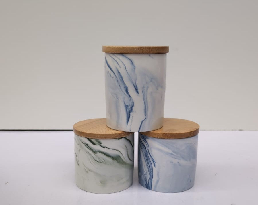 Set of 3 blue,green Ceramic Storage Jars with Airtight Lids for Kitchen