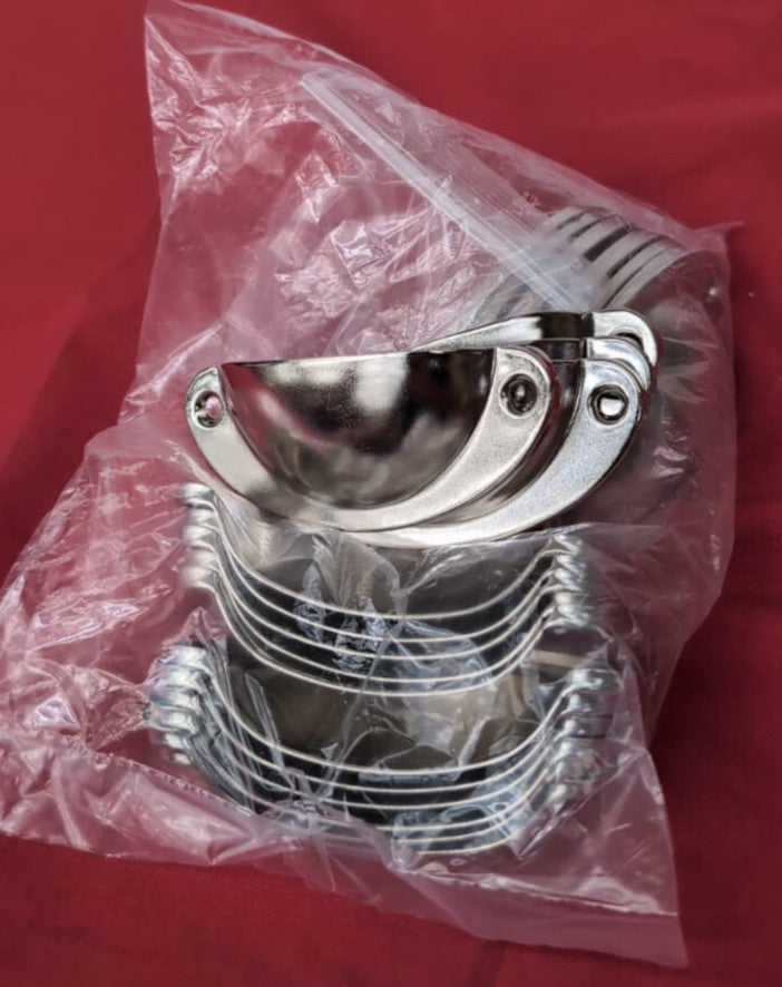 DAKFOOK  Shell Cup Handles Bulk, Silver Half Moon (20 pack, no screw)