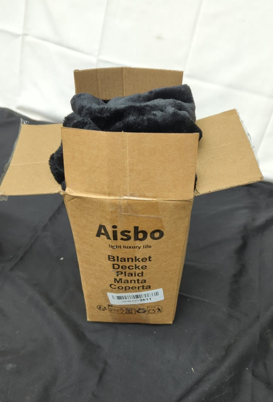 Aisbo Cuddly Fluffy Blanket Black - Fleece Blanket,Couch Blanket ,(BOXDAMAGED)