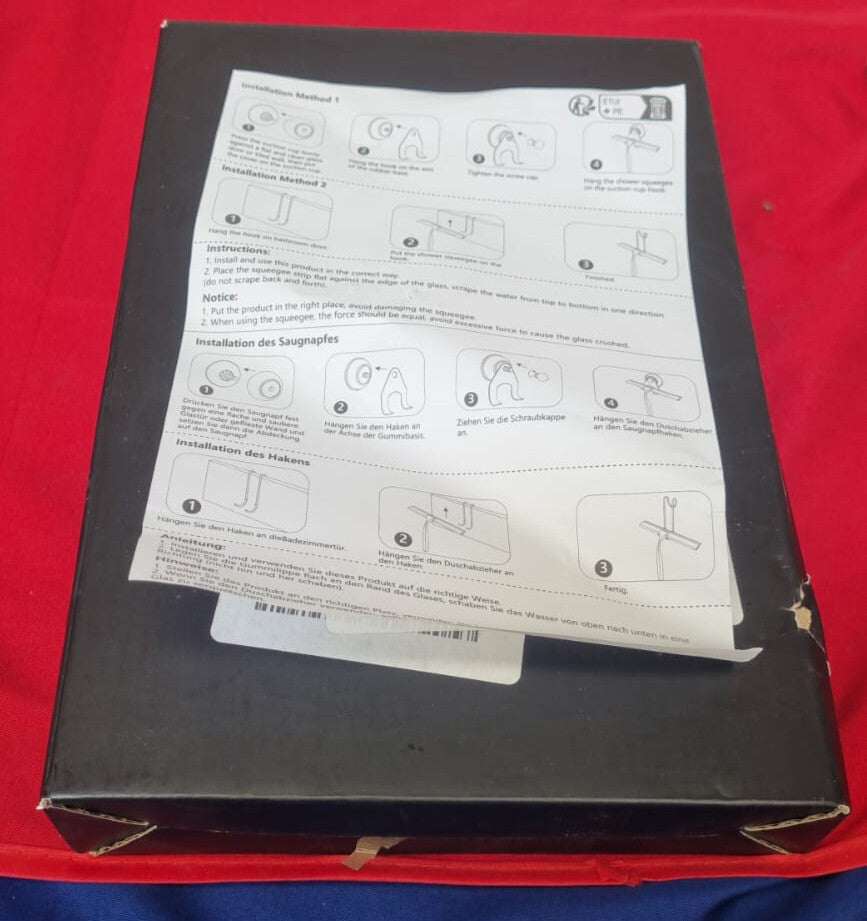 M34101 Shower Squeegees, Silicone Window,Cleaner, Hooks, Stainless Steel