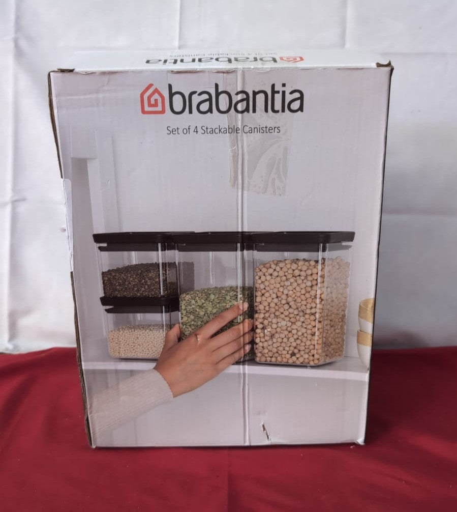Brabantia Set of 3 Tasty+ Square Stackable Food (Dark Grey)(3PACK only)