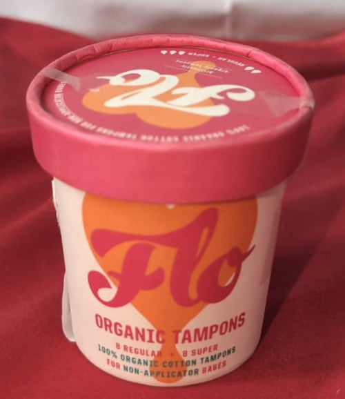 FLO Non-Applicator Tampons, Made from 100% Organic Cotton (packaging damaged)
