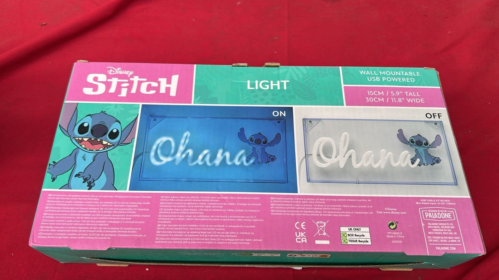 Stitch Ohana Light Officially Licensed Lilo Lamp, Disney Collectible Gift