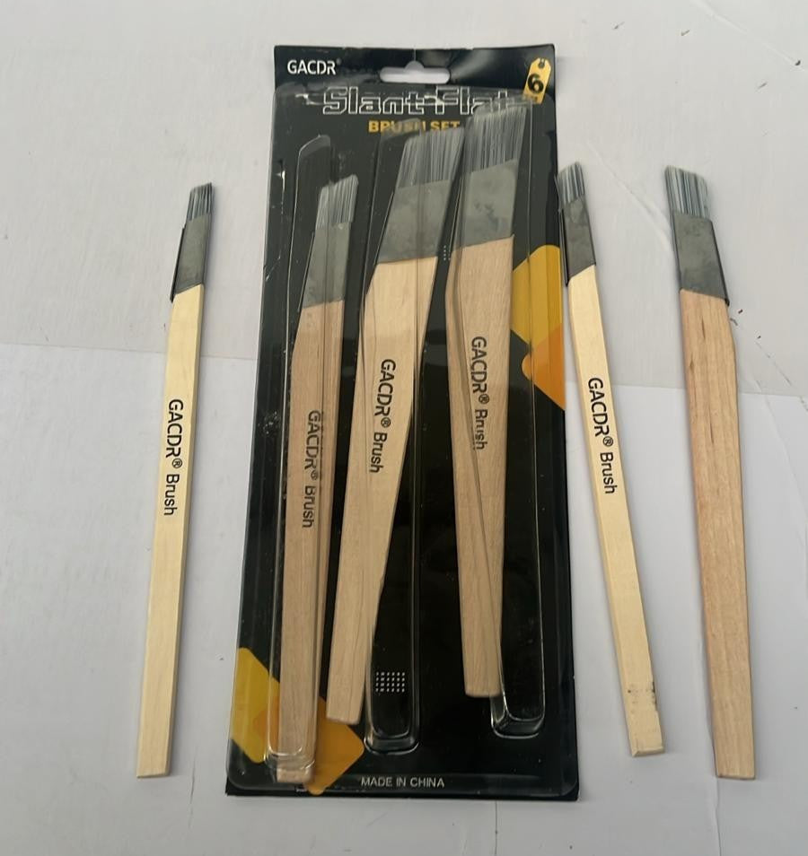 Slant Lining Fitch Paint Brushes,Pack Of 6 (Packaging Damaged)