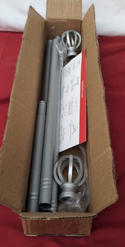 Antique Silver Curtain Poles for Eyelet to Twisted Cage Finials for Window,