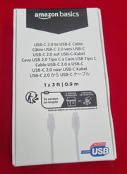 Amazon Basics USB-C 2.0 Fast Charger Cable, 480Mbps Speed 0.9 m (box damaged)