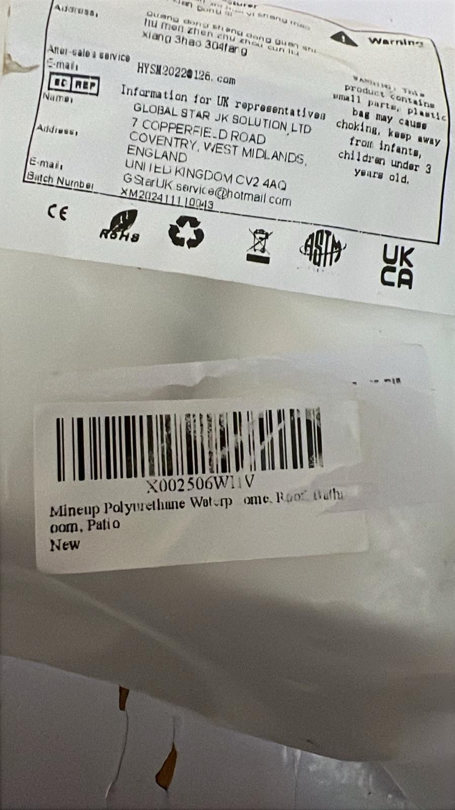 Anti-Leaking Polyurethane Waterproof Coating (3 Pack)