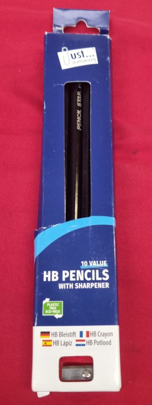 Just stationery,10 Count (Pack of 1),6346 HB Pencil with Sharpener (Pack of 10)
