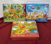 Quokka Sealed Puzzles Ages Zoo Farm Ocean (3 pack - packaging slightly scufed)