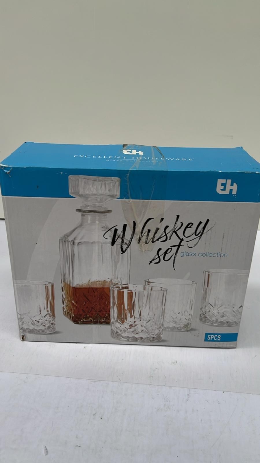 excellent houseware whiskey set glass collection 5pcs (BOX DAMAGED)