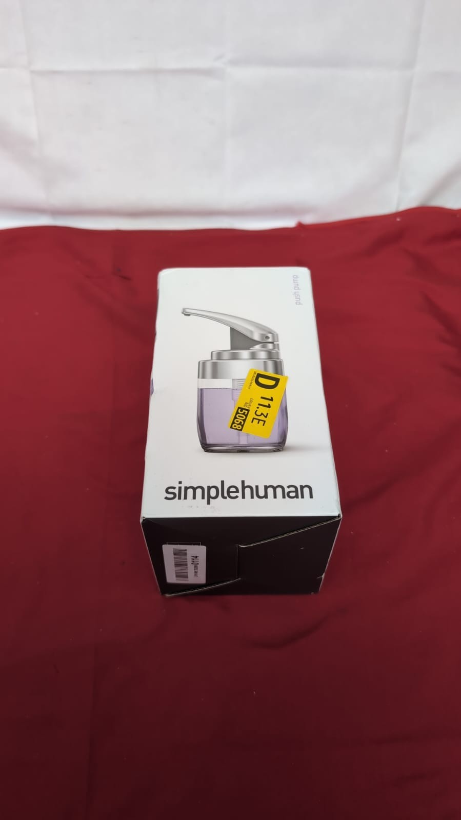 simplehuman 443ml Square Push Pump Liquid Soap Dispenser, Effortless Dispensing