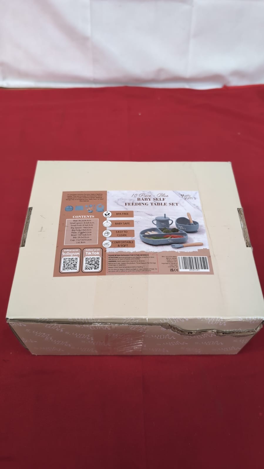 Yum Yum's Baby 10 Pcs Blue Weaning Set Complete Toddler Feeding Kit(box damaged)
