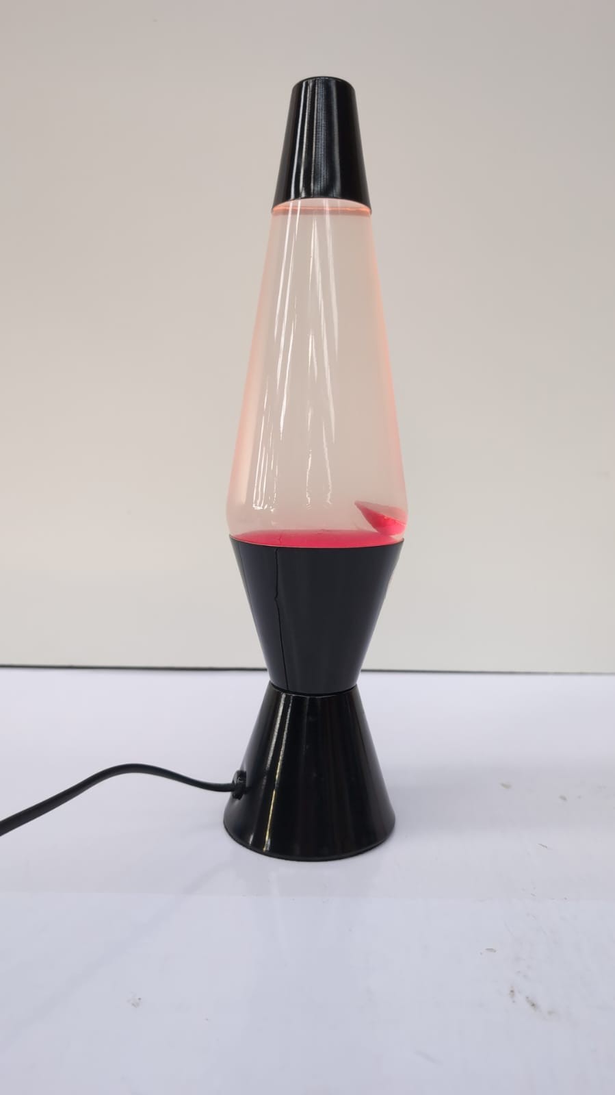 Lava Lamp, Red Wax, Liquid, Black Base Original 14.5"( box damaged/ small dent)